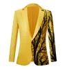 Nuevos trajes para hombre Traje bordado con lentejuelas para hombre Abrigo brillante Bling Glitter Blazer Esmoquin Fiesta de bodas Disfraces de escenario Discoteca Prom Chaqueta DJ