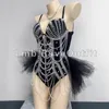 Volle Rhinestes Perlen Spitze Bodysuit Frauen Party Gogo Dance Outfit Sexy Jazz Wear Festival Kostüme Bühne Rave Kleidung XS7151 y8Yw #