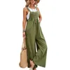 Summer Women Sleeveless Rompers Loose Jumpsuit Casual Backless Overalls Trousers Wide Leg Pants 240322