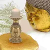 Ljushållare Buddha Staty Holder Crafts Decorative Desktop Tablett Harts för ljusstake Tealight