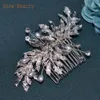 a83 Fi Wedding Hair Accories Alloy Leaves Bridal Hair Clips for Women Headpieces Handmade Rhineste Bride Headdr U0AN#