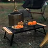 Mobili da campeggio Tavolo pieghevole da campeggio in rete di ferro in legno massello da esterno Tavolo da picnic portatile e set di sedie Minimalista antiscottatura