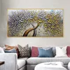 Oeuvre d'arbre texturé faite à la main, grande tour en fleurs, peinture à l'huile sur toile, art abstrait sur toile, art contemporain d'arbre, superbes peintures murales de salon