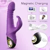 Outros itens de massagem 2022 Coelho Thrushing Vibração Automática Teleic G-Spot Clitóris Estimulador Feminino Adulto Masturbação Brinquedo Q240329