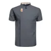 Jaqueta de chef para homens e mulheres, manga curta, camisa de cozinheiro, padaria, restaurante, garçom, uniforme, top, acessórios, abril, chef, casaco q1sp #