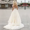 Gracioso casamento Dres elegantes vestidos de noiva apliques de renda A-Line Tulle Tiered Cap mangas Robes Glamorous Vestidos De Novia J8d7 #