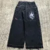 Vintage Brodé JNCO Y2K Baggy Jeans hommes jeans de haute qualité Hip Hop Goth streetwear Harajuku hommes femmes Casual jeans larges P0Cn #