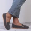 Kadınlar Sıradan Ayakkabı İlkbahar ve Sonbahar Düz Loafers Kadın Ayakkabıları Moda Slip Olmayan Yumuşak Denim Düz Ayakkabılar Zapatos de Mujer 240320