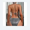 Yisiman 2024 Nuovo sgello shiny shiny bikini decorazione da donna con un pezzo
