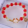 Pulseras de encanto 1 unid Dragón Año Lucky Beads Pulsera Estilo Chino Zodíaco Fu Signo Joyería de Moda Amantes Bendición Regalo