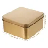 Storage Bottles 10 Pcs Metal Can Square Tinplate Box Small Gift Candy Packaging Wedding (gold Medium Size) 10pcs Cookie Tins Sugar