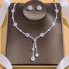 Set di orecchini e collana Stonefans Set rotondi di zirconi Accessori squisiti Regalo di compleanno di gioielli con temperamento per signora africana