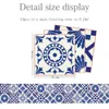 24pcs Mosaic Mandala Tile Stickers Antique Tile Self-adhesive Retro Home Bathroom Kitchen Decoration Waterproof Wall Stickers 240315