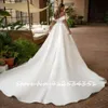abito Da Sposa Boat Neck Ball Gown Wedding Dr Off the Shoulder Simple Vestido De Noiva Zipper Back Satin Robe Mariage 455D#