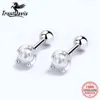 Trustdavis Real 925 Sterling Silver Fashion Sweet Clover Lämnar CZ SCREW STUD Earrings For Women Children Baby Jewelry DA2240 L220271H