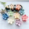 Korean Large Strong Holder Blue Flower Elegant Frosted Hair Claws Pink Hair Clip Claw Hairdressing Tool Hair Accessories