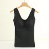 Camisoles & Tanks Camisole With Built In Bra Vest Tank Basic Elastic Shapewear Slimming Body Crop Top For Women Knitted Off Shoulder One XL