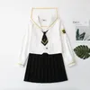 Uniforme scolaire japonais Costume de classe d'étudiant JK Uniformes Orthodox Sailor Dr Véritable School Girl Costume Corea Japais Seifuku k48f #