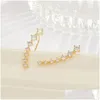 Ear Cuff 2022 Super Shiny Zircon Sier Gold Hook Clip Earrings For Women Jewelry Wholesale Gift Ears Row Drop Delivery Dhbmk