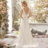 Robe De Noiva Boho mariage Dr plage mariage Dres niveau col en V Simple mariée Dr Robe De soirée 463T #