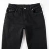 Venditori di jeans da uomo Pantaloni strappati slim fit ad alta elasticità in bianco invecchiato nero