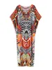 2024 Bohemian tryckt Loose Kaftan Robe Casual Vacati Plus Size Dr For Women Clothing Wear Maxi Dres Q1469 H13U#