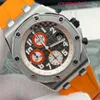 Лучшие наручные часы AP Royal Oak Offshore Series Прецизионная сталь Автоматическое оборудование 42 мм Отображение даты Функция синхронизации Мужские часы Прецизионная сталь 26175ST