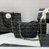 202410A Top Quality Womens Luxury Designer Flip Flap Sac Classics CF Tweed Crossbody Gearne Leather Chain High End Lady Shower Imitation 25cm Purse avec boîte