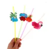 Bicchieri usa e getta cannucce 50 pezzi 20 cm 3D cocktail di frutta in plastica per bere feste bar decorazione forniture