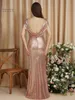 Sparkly Rose Gold Paillettes Sera Dres Donne Lg Sirena Sexy Backl Convenzionale Del Partito Abiti di Promenade Per La Sposa Abiti Da Fiesta x8XA #