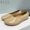 Casual Shoes Spring Round Toe Candy Color Women Real Leather Flat Granny Slip On Comfortable Walking Single Woman 2024