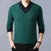 Männer Pullover Mann Kleidung Pullover Gestrickte Für Männer V-ausschnitt Gespleißt Beige Taste Sheap Elegante Wolle Sweatshirts Erhitzt X