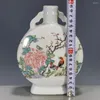 Coleção de porcelana antiga feita por Jurentang com flores rosa e pássaros segurando a lua pequenas garrafas de apreciação para casa