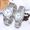 Wristwatches Man Women Couple Wrist Watches Stainless Steel Band Alloy Lovers Business Quartz Movement Wristwatch Elastic Strap Band Watch 24329