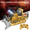 2.4G Remote Control Charging Alloy Crawler-type Heavy-duty Bulldozer with Lighting and Sound Effect, Lifting Engineering Model Children's Toys Christmas