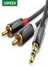 Cabo rca estéreo de alta fidelidade 2rca para 3.5mm cabo de áudio aux rca jack 3.5 y divisor para amplificadores o cabo de cinema em casa rca9946232
