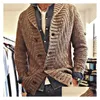 Men'S Sweaters Mens Vintage Cardigan Sweater Casual Jacquard Fashion Coat Knitted Cardigans Autumn Winter Oversized Drop Delivery App Dhbff