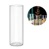 Vasen Moderne Klarglas-Blumenvase, Zylinder, Blumenbehälter, elegante Tischdekoration, Dekorationen