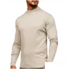 T-shirts pour hommes T-shirts pour hommes hiver chaud demi-col haut mode sous-vêtements thermiques hommes cou basique t-shirt chemisier Plover manches longues T Dh6Hv