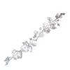 handmade Weave Wedding Bride Alloy Fr Leaf Shining Fancy Crystal Pearl Hair Bands For Women t1PU#