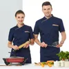 hotel Overalls Summer Breathable Restaurant Western Food Kitchen Short Sleeve Chef Uniform Men x7Am#