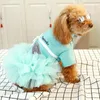 Köpek Giyim Teddy Prenses Elbise Sevimli Pomeranian Bichon Küçük Köpek Kedi Sonbahar Kış Dantel Tutu Doğum Günü Düğün Partisi Bowknot Elbise