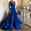 Elegante vrouwen Royal Blue Prom Dr Diep V Nek Avond Dr Elegant Princ Lace Patchwork Splt Bruidsmeisje Wedding DR U0BP#