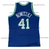 Dirk Nowitzki Maverick Basketballtrikot Dalla Jason Kidd Steve Nash Jamal Mashburn Throwback Blau Weiß Größe S-XXL