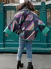Veste ample en coton imprimé patchwork pour femme, manteau Lg à manches évasées, col en v, élégant, de rue, collection automne-hiver 2023, 7803 #