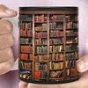 Canecas Library 3D Bookshelf Copo Creative Cups Decoração de casa Itens de livros de livros para mulheres e homens