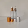 Storage Bottles Small Size 10ml Matte Gold Silver Empty Cosmetic Airless Pump Emulsion Lotion Spray Bottle Sample For Travel