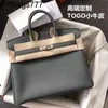 2024 LÄDER BK Väskor Wax Line Highend Bag Togo Calfskin Womens Bag Portable Highend Bag