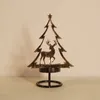 Castiçais de natal suporte de ferro papai noel elk árvore de natal castiçal feliz decoração mesa ornamentos feliz ano