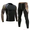 Men's Thermal Underwear Set Clothing Brand Winter Long Johns Compression Tights Sports Gym Running Suit